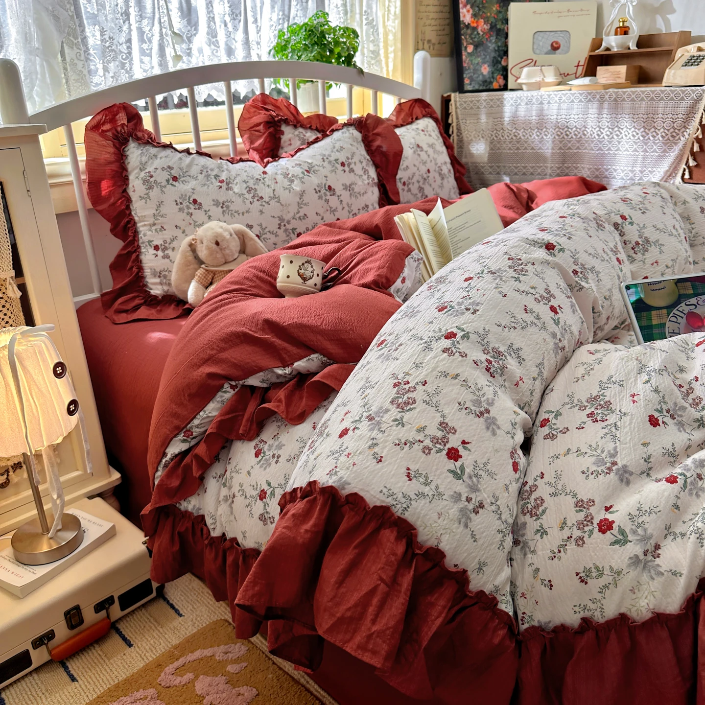 Aesthetic Floral Duvet Cover - Французский винтажный комплект постельного белья в