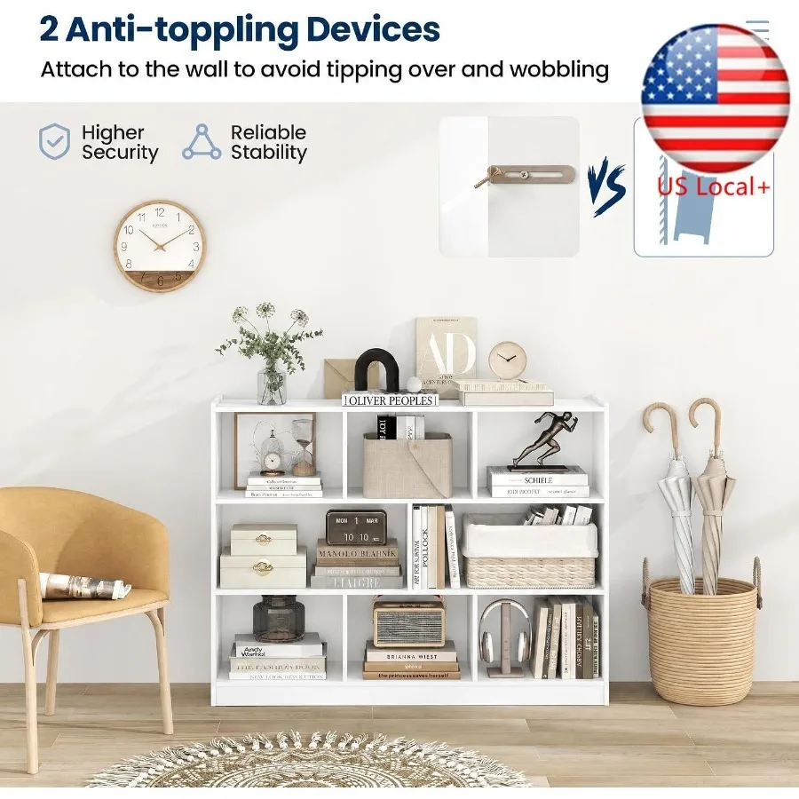 Storage & Organization - Книжный шкаф-стеллаж с 8 секциями для