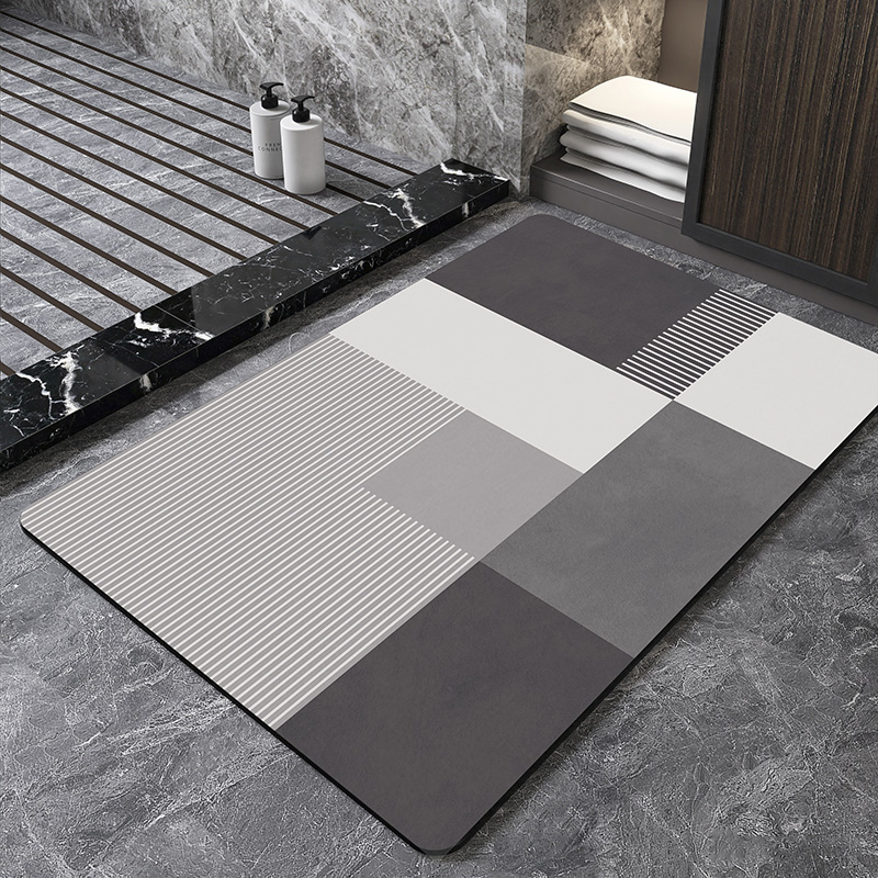 Quick Dry Diatomite Bath Mat - Скандинавский геометрический коврик для ванной из