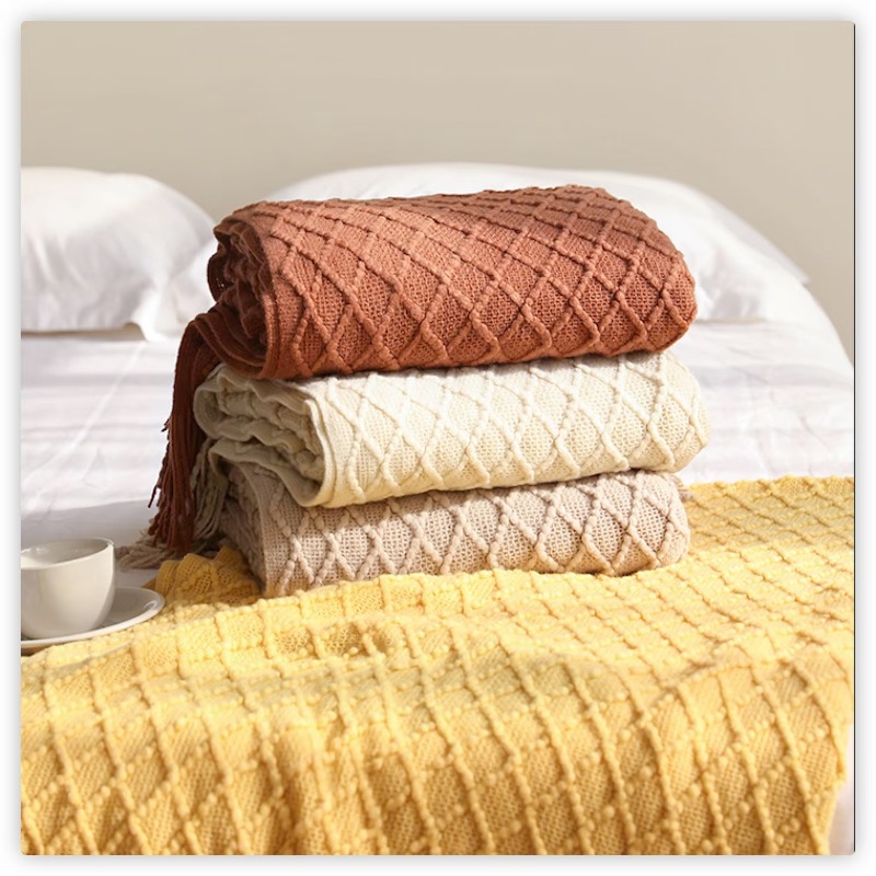 Плед из трикотажа Textile City – обзор и цена Boho Throw Blanket Fringe