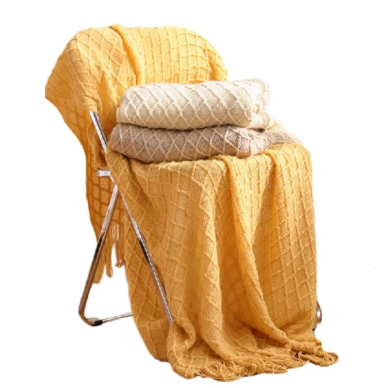 Плед из трикотажа Textile City – обзор и цена Boho Throw Blanket Fringe