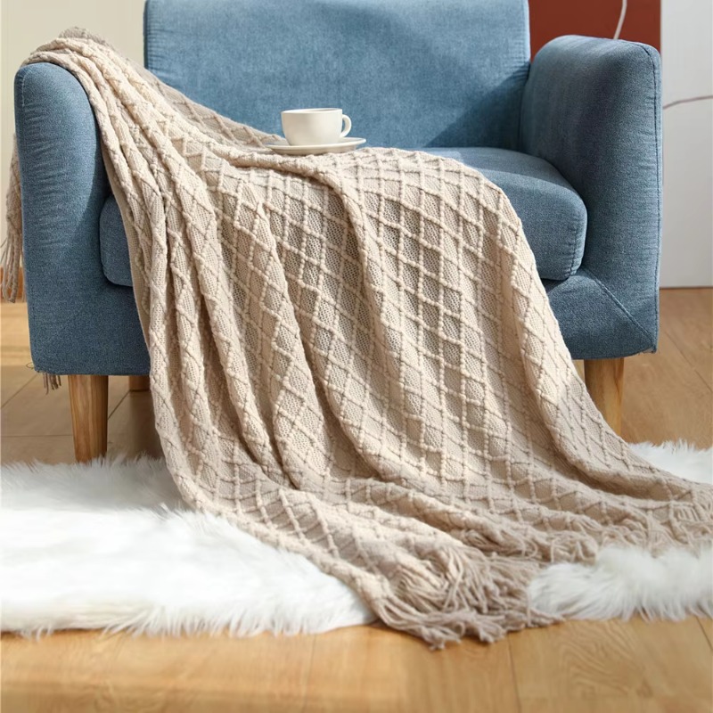 Плед из трикотажа Textile City – обзор и цена Boho Throw Blanket Fringe