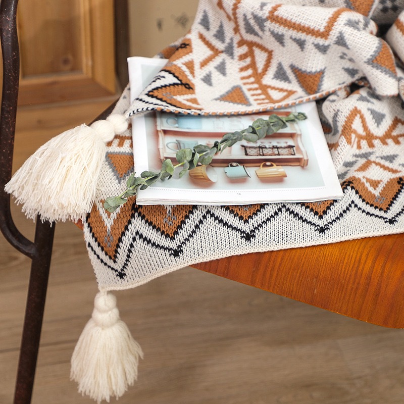 Плед в стиле бохо с бахромой,  – обзор и цена Boho Throw Blanket Fringe