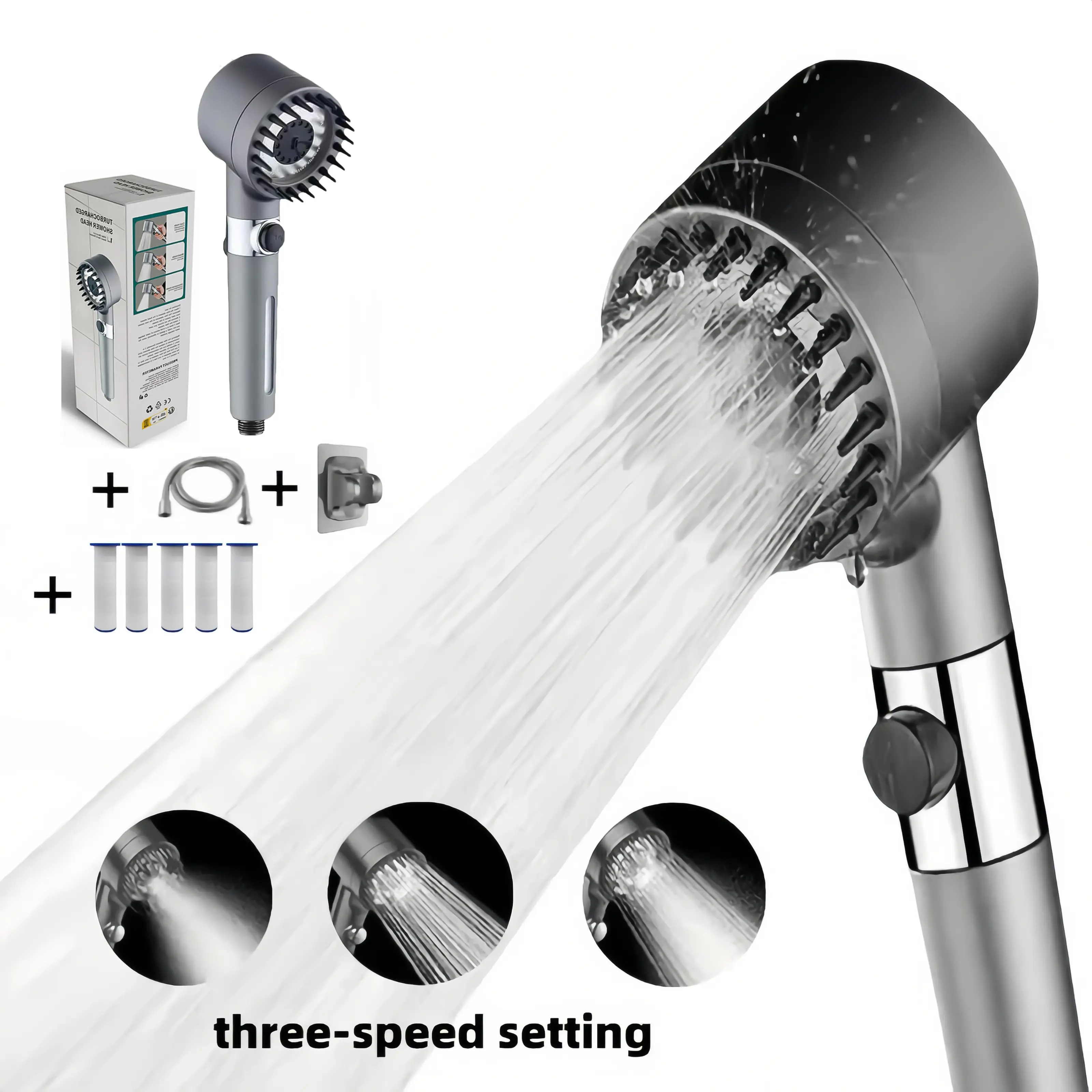 Ручная душевая лейка с фильтро – обзор и цена High Pressure Shower Head Handheld